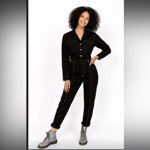 Pistola XS Black Boiler Suit Jumpsuit – Button & Zip Front